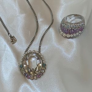 Swarovski Calista Long Necklace and Ring Set